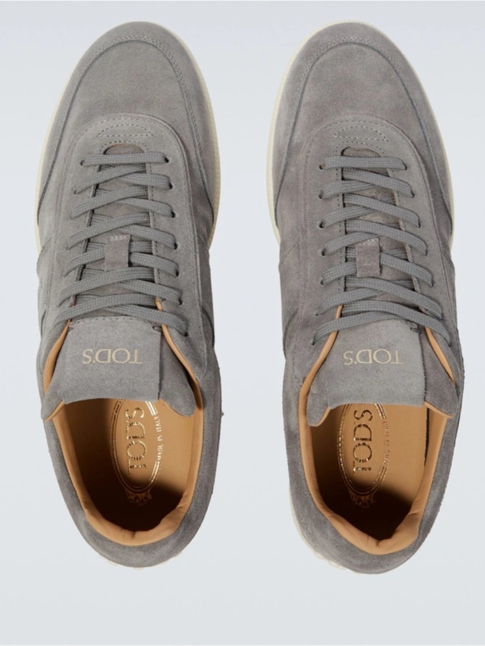 TOD’S Men's Tabs Suede Grey Low-Top Sneakers US 9 Made in Italy - Picture 3 of 12
